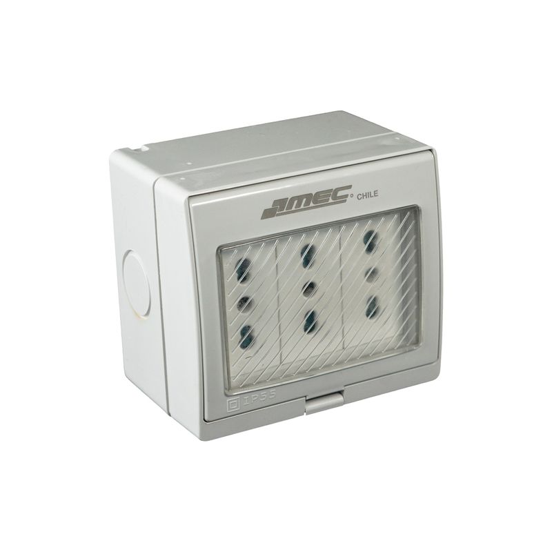 Casquete-Toma-corriente-Triple-Bipaso-10-16A-Hidrobox-Gris-248919_1