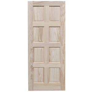 Puerta Exterior 8 paneles 75 x 200 cm Pino Radiata Clear