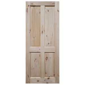 Puerta Exterior 4 Paneles 80 x 200 cm Pino radiata