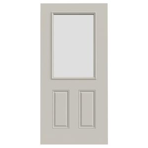 Puerta Exterior Acero Medio Cuerpo 70 x 200 cm Vidrio Termopanel Blanco
