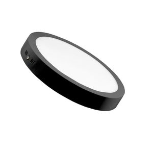 Panel Led Sobrepuesto Redondo 24 W Luz Fría Negro Con Sensor