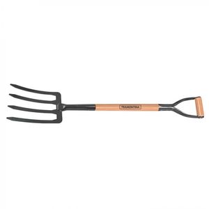 Horqueta Forjada 4 Dientes Mango Madera 74 cm