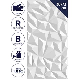 Cerámica Muro 36 X 73 Cm 1,58 M2 Paris White Rt