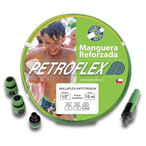 Set Manguera Mallaflex Antitorsión 1/2" 20 m Con Accesorios