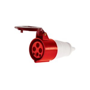 Enchufe Industrial Hembra Volante 3 P + T 16 A 380 V Rojo