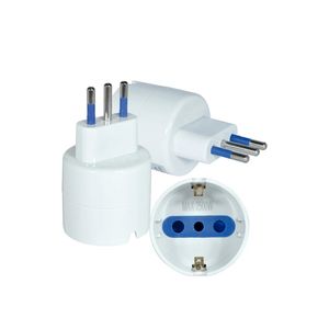 Adaptador Schuko 2 P + T 10 A Con Protección Blanco