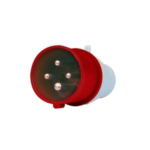 Enchufe Industrial Macho Volante 3 P + T 32 A 380 V Rojo