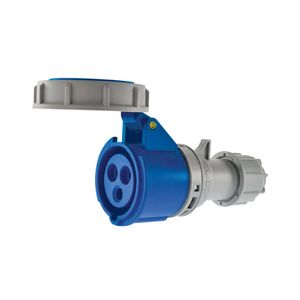 Enchufe Industrial Hembra Volante 2 P + T 16 A Gris