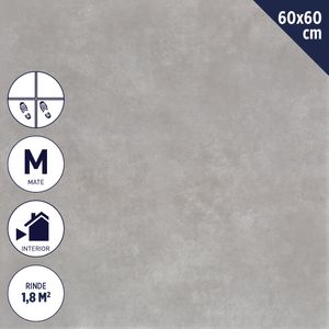 Cerámica Piso Terre 60 X 60 cm 1,80 m2 Gris