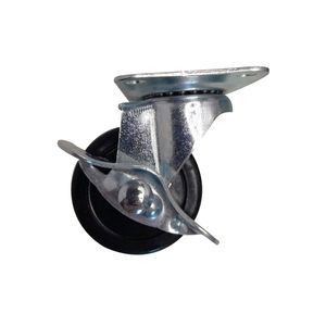 Rueda Goma Con Base Giratoria Y Freno 2"