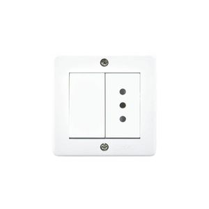 Casquete Interruptor 9/12 + Toma Corriente 10 A 250 V Blanco