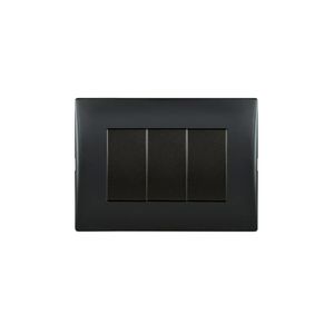 Placa Armada Interruptor Triple 9/32 10 A 250 V Negro