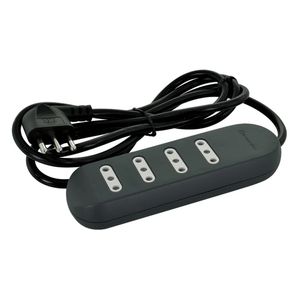 Alargador 4 Tomas 2 P + T 10 A 3 m Negro