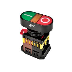 Pulsador Doble 1 No + 1 Nc 22 mm Rojo / Verde