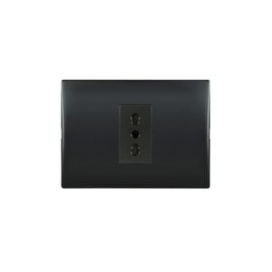 Placa Armada Enchufe Simple 10/16 A 250 V Negro