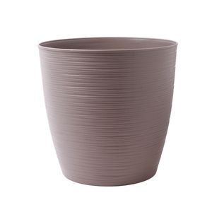Macetero Plástico Estilo Piedra Redondo 33 cm Taupe