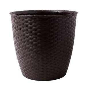 Macetero Plástico Ratán 33 cm Café
