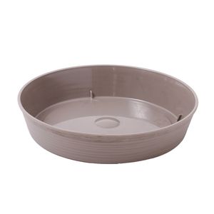 Plato Para Macetero Estilo Piedra Redondo 25 cm Taupe