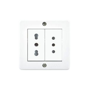 Casquete Con Toma Corriente Doble 10 A + 10/16 A 250 V Blanco
