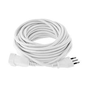 Alargador simple 2 P + T 10 A 10 m Blanco