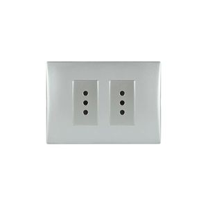 Placa Armada Enchufe Doble 10 A 250 V Plata