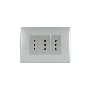 Placa Armada Enchufe Triple 10 A 250 V Plata