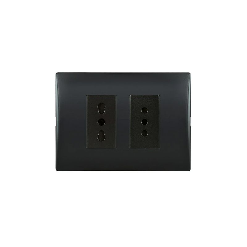 Placa-Armada-Enchufe-Doble-10A-10-16A-Negro-249863_1