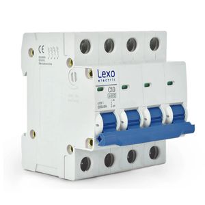 Interruptor Automático C 4 Polos 6 kA 10 A Blanco