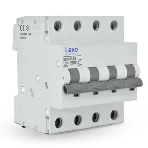 Interruptor Automático C 4 Polos 10 kA 20 A Blanco