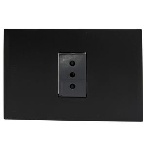 Placa Armada Enchufe Simple 10 A Nóbile Negro