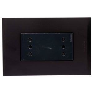 Placa Armada Enchufe Doble 10 A Nóbile Negro