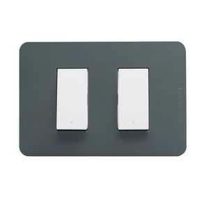 Placa Armada Interruptor 9/15 Doble 10 A Agave Verde
