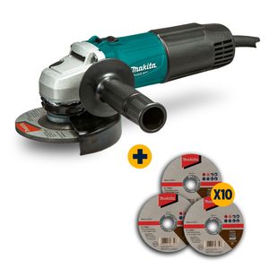 Pack Esmeril angular 4 1/2"+10 discos 4 1/2