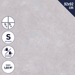 Cerámica Piso 92 x 92 cm 1,69 m2 Betong Grey RT