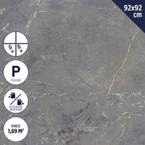 Cerámica Piso 92 x 92 cm 1,69 m2 Marmo Brown RT