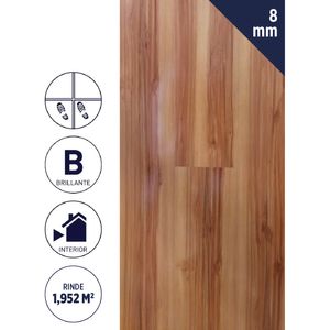 Piso Flotante 8 mm 1,952 m2 Kempas Brillante