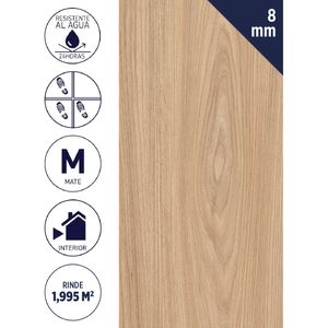 Piso Flotante 8 mm 1,995 m2 Aqua Acacia Natural