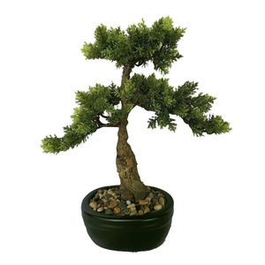 Bonsai Artificial Cipres 36 cm Maceta De Cerámica