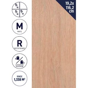 Porcelanato 19,2 x 116,2 cm 1,338 m2 Almendra