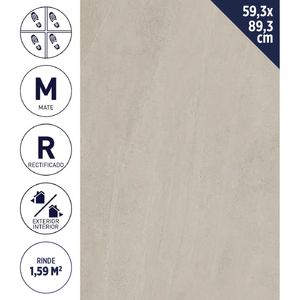 Porcelanato 59,3 x 89,3 cm 1,59 m2 Heritage Bone