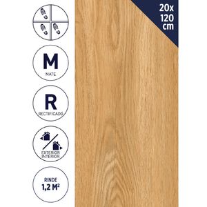 Gres Porcelánico 20 x 120 cm 1,2 m2 Acadia Walnut