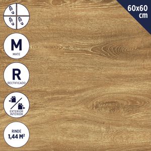 Gres Porcelánico 60 x 60 cm 1,44 m2 Maderato Rustic