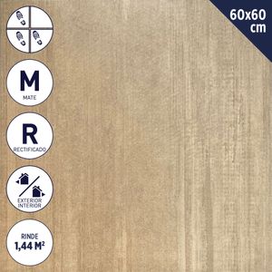 Gres Porcelánico 60 x 60 cm 1,44 m2 Wood Rustic