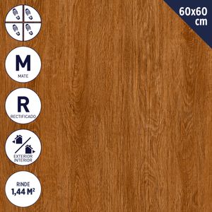 Gres Porcelánico 60 x 60 cm 1,44 M2 Maderato Mate