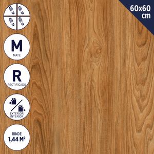 Gres Porcelánico 60 x 60 cm 1,44 M2 Wood Mate