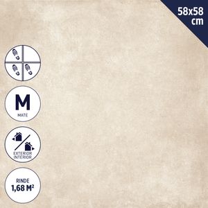 Porcelanato 58 x 58 cm 1,68 M2 Terraferma Marfil