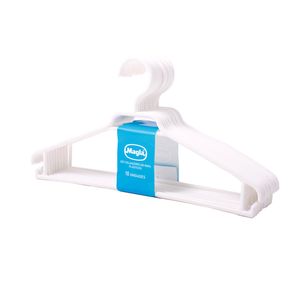 Colgador De Ropa Plástico Blanco 10 un