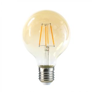 Ampolleta Led Globo Filamento G80 E27 6 w Luz Cálida