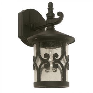 Farol pared exterior Redondo negro E27 1 luz 60 W