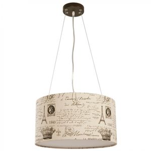 Lámpara Colgante Tela Chocolate 3 Luces E27 60 W